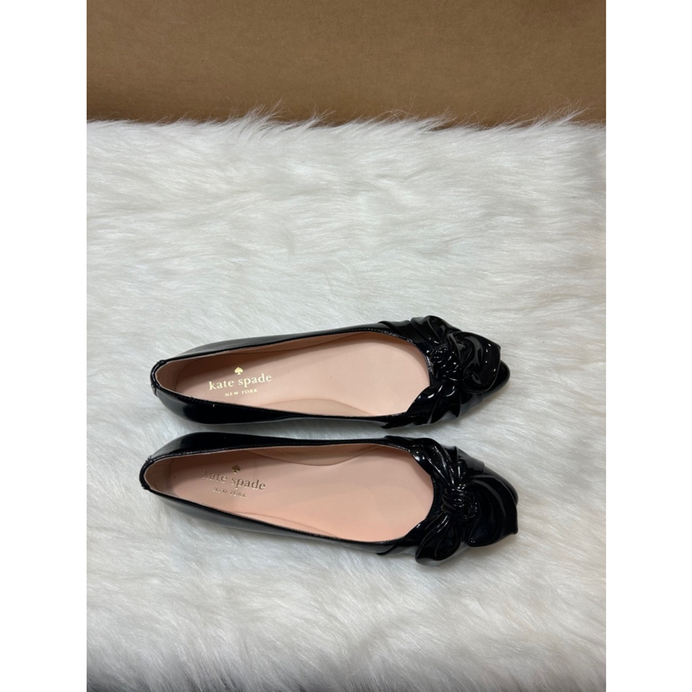 Kate Spade New York Patent Leather Nancy Flats Black Women Size 6.5 - Picture 3 of 7